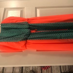 Peach teal maxi dress